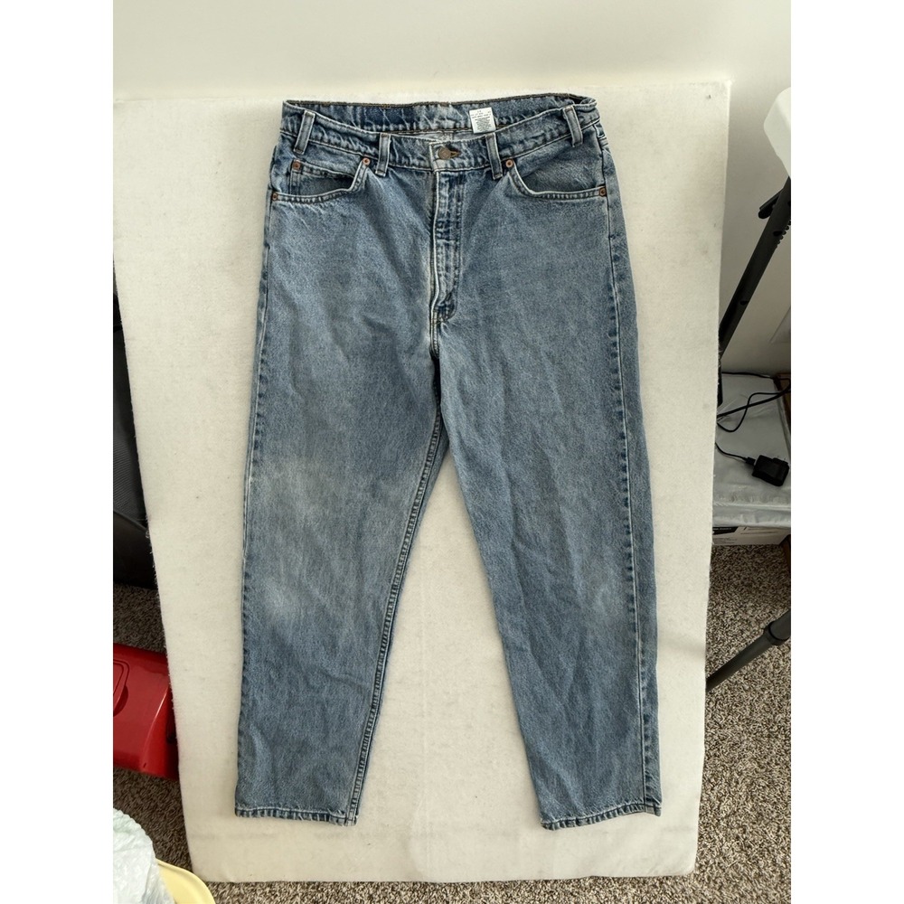 Vintage Levis 550 Orange Tab Jeans Mens 34 x 31 Relaxed 90s Light Wash‎ Fade